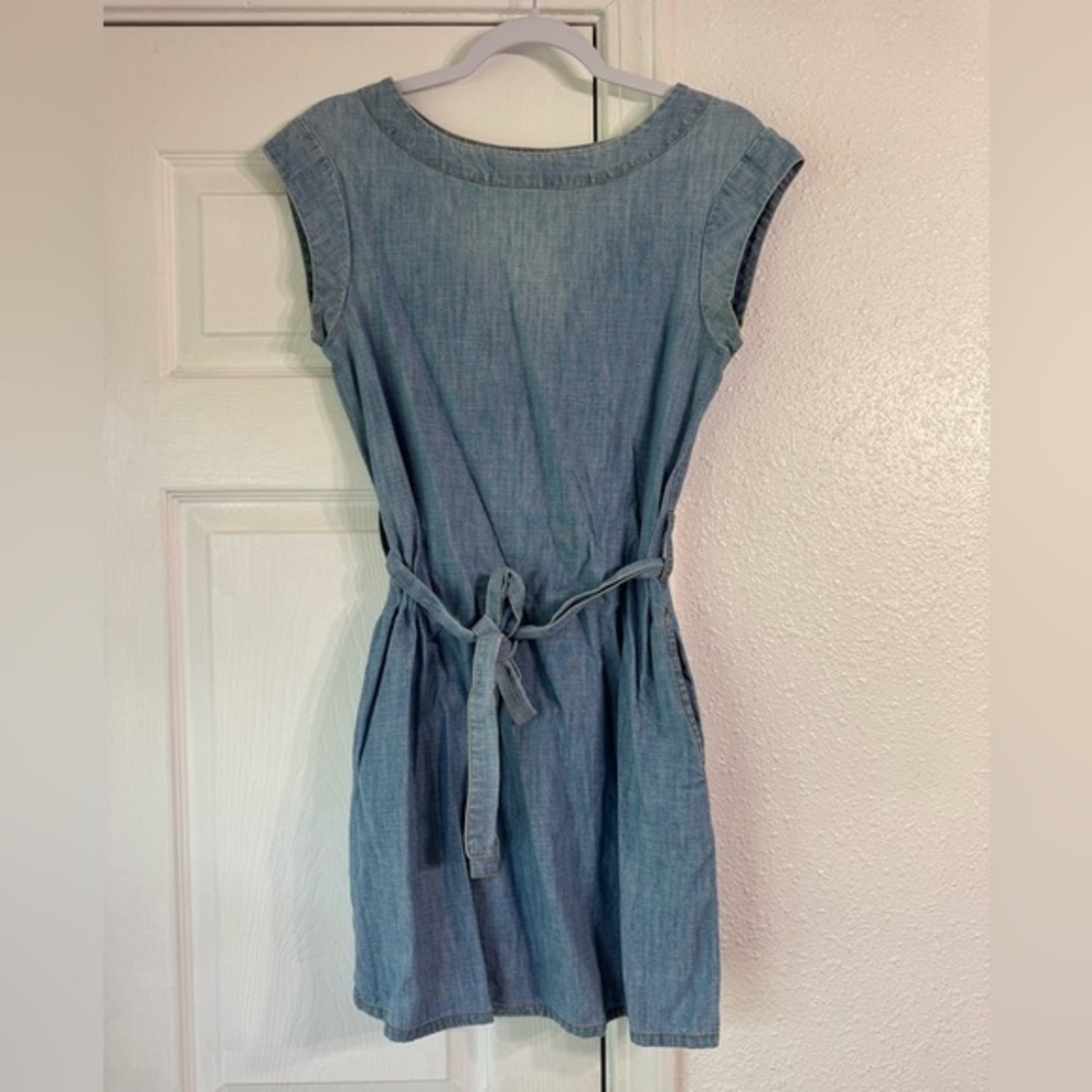 Hive & Honey Boutique Light Chambray Denim Belted Soft Dress sz S